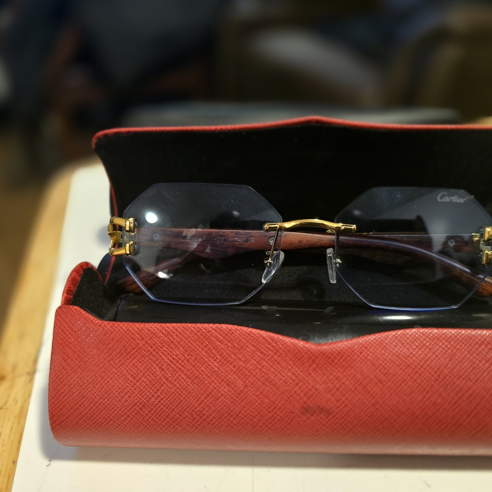 Cartier Rimless Sunglasses with Red Case